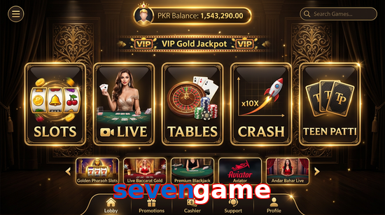Main screen of Sevengame casino page for PK players